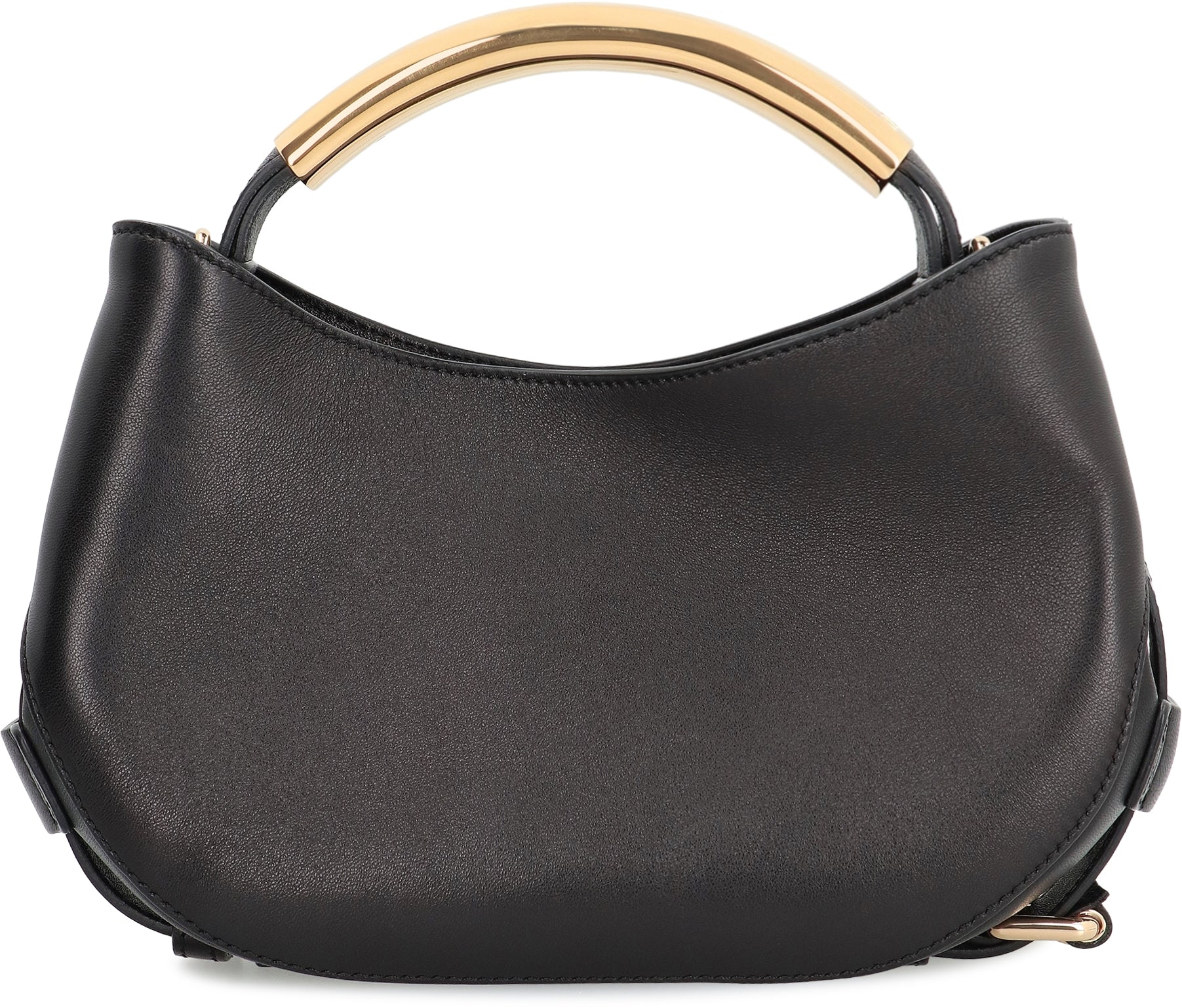 MOSCHINO COUTURE Mini Leather Handbag with Decorative Handle - FW25