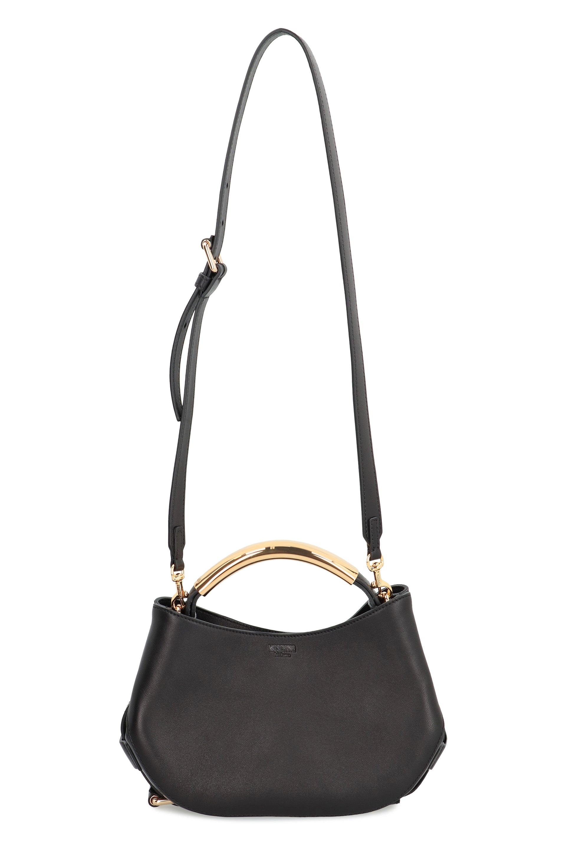 MOSCHINO COUTURE Mini Leather Handbag with Decorative Handle - FW25