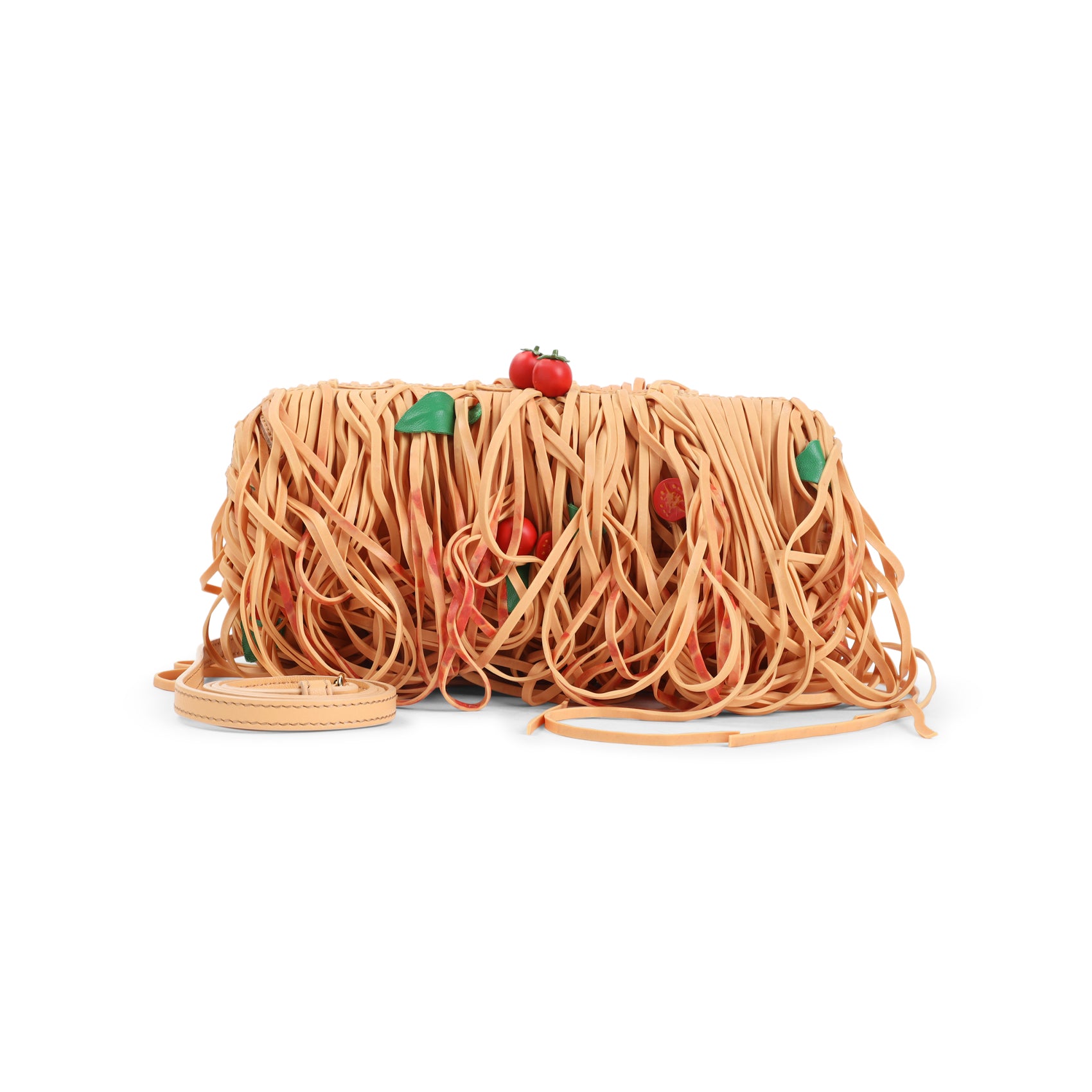 MOSCHINO COUTURE Mini Handbag with Unique Spaghetti Design - 25CM x 13CM x 10CM