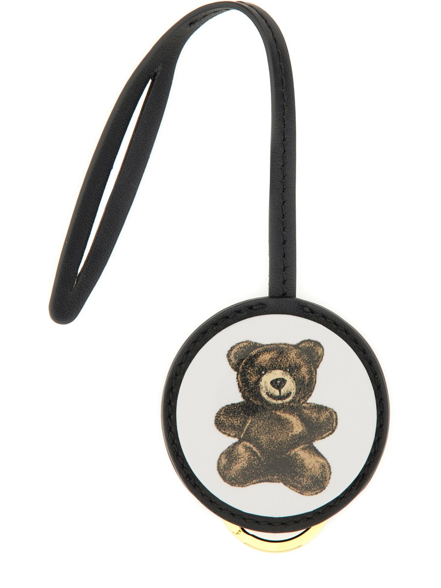 MOSCHINO Leather Keychain - Mini Accessory for Women