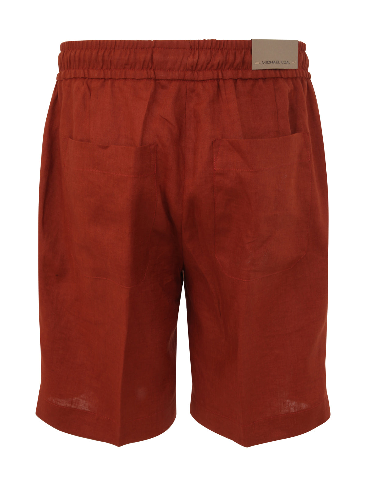 MICHAEL COAL Men's Mini Casual Linen Shorts with Drawstring