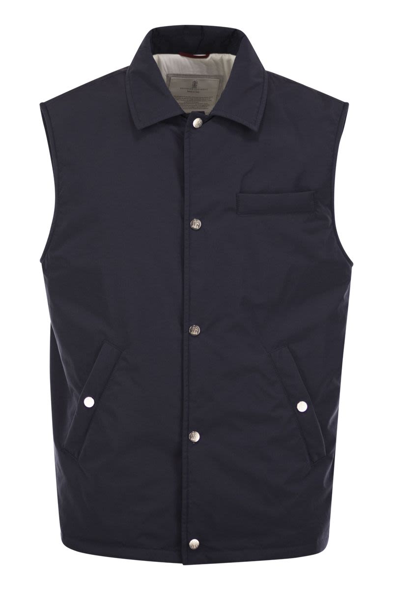 BRUNELLO CUCINELLI Water-Repellent Microfibre Sleeveless Jacket