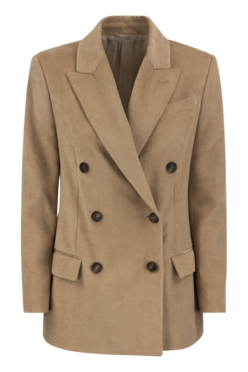 BRUNELLO CUCINELLI Double-Breasted Jacket with Necklace Detail
