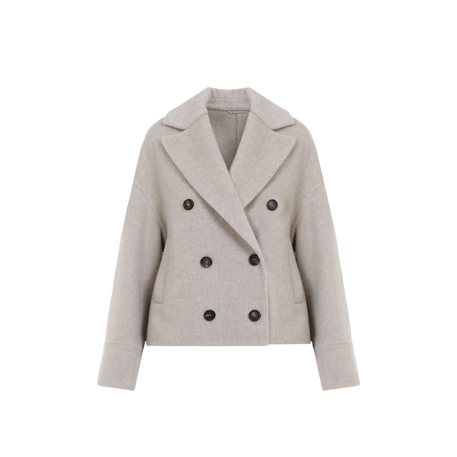 BRUNELLO CUCINELLI Double-Breasted Wool and Cashmere Mini Jacket for Women
