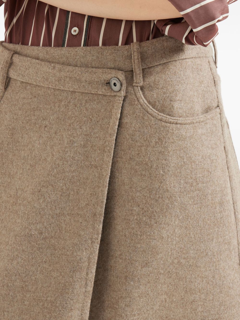 BRUNELLO CUCINELLI Asymmetrical Wrap Skirt for Women - FW25