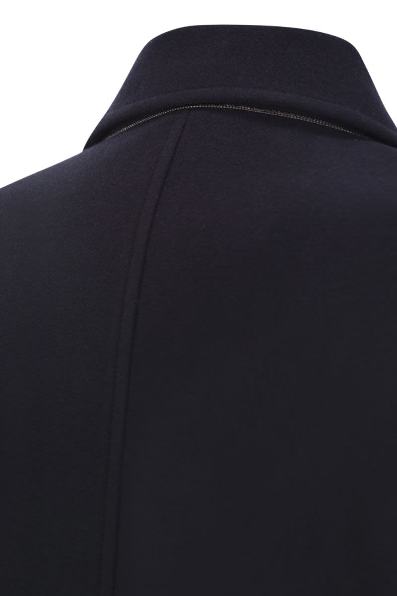 BRUNELLO CUCINELLI Long Wool Jacket with Jewelry Details