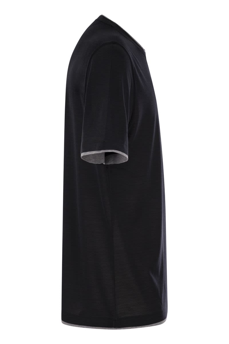 BRUNELLO CUCINELLI Silk and Cotton T-Shirt - Regular Fit