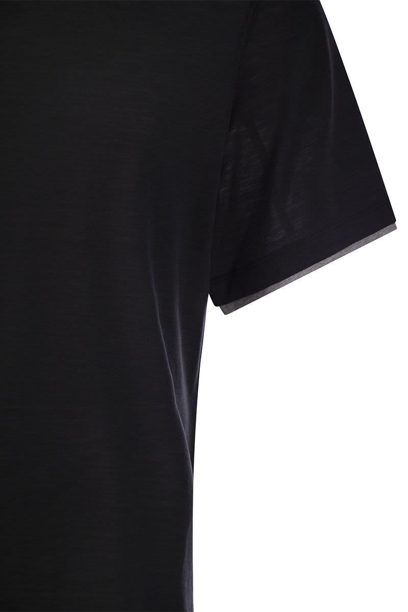 BRUNELLO CUCINELLI Silk and Cotton T-Shirt - Regular Fit