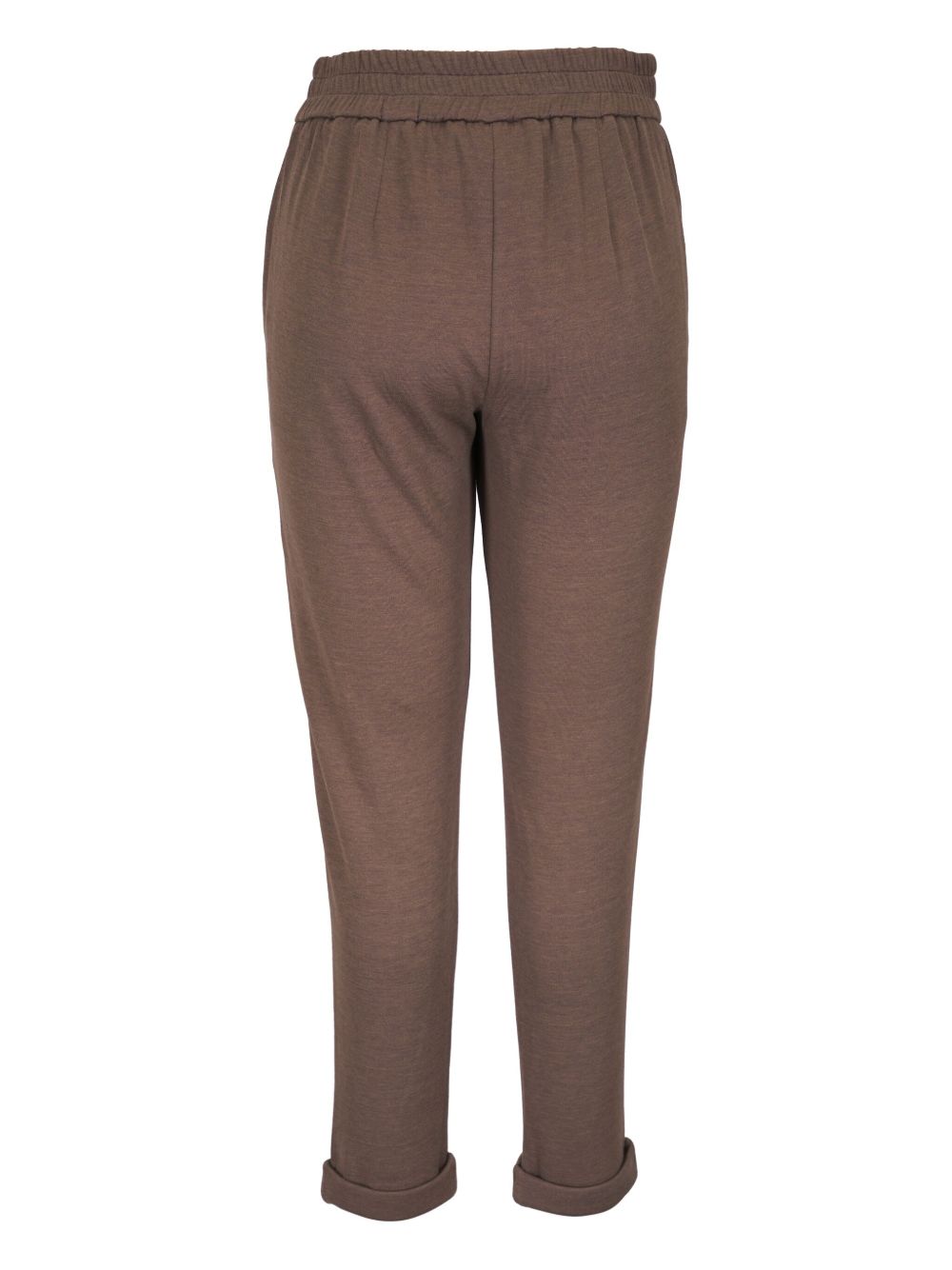 BRUNELLO CUCINELLI Cotton Silk Trousers with Elastic Waistband