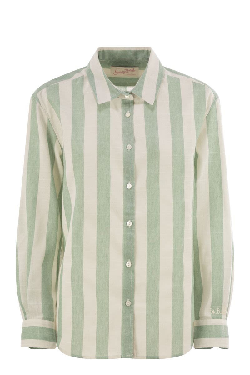 MC2 SAINT BARTH Meredith Classic-Fit Mini Patterned Cotton Blend Shirt