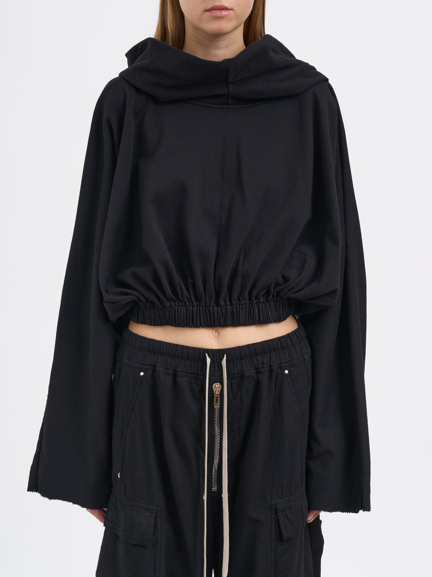 DRKSHDW Mini Cropped Hooded Tunic Sweatshirt