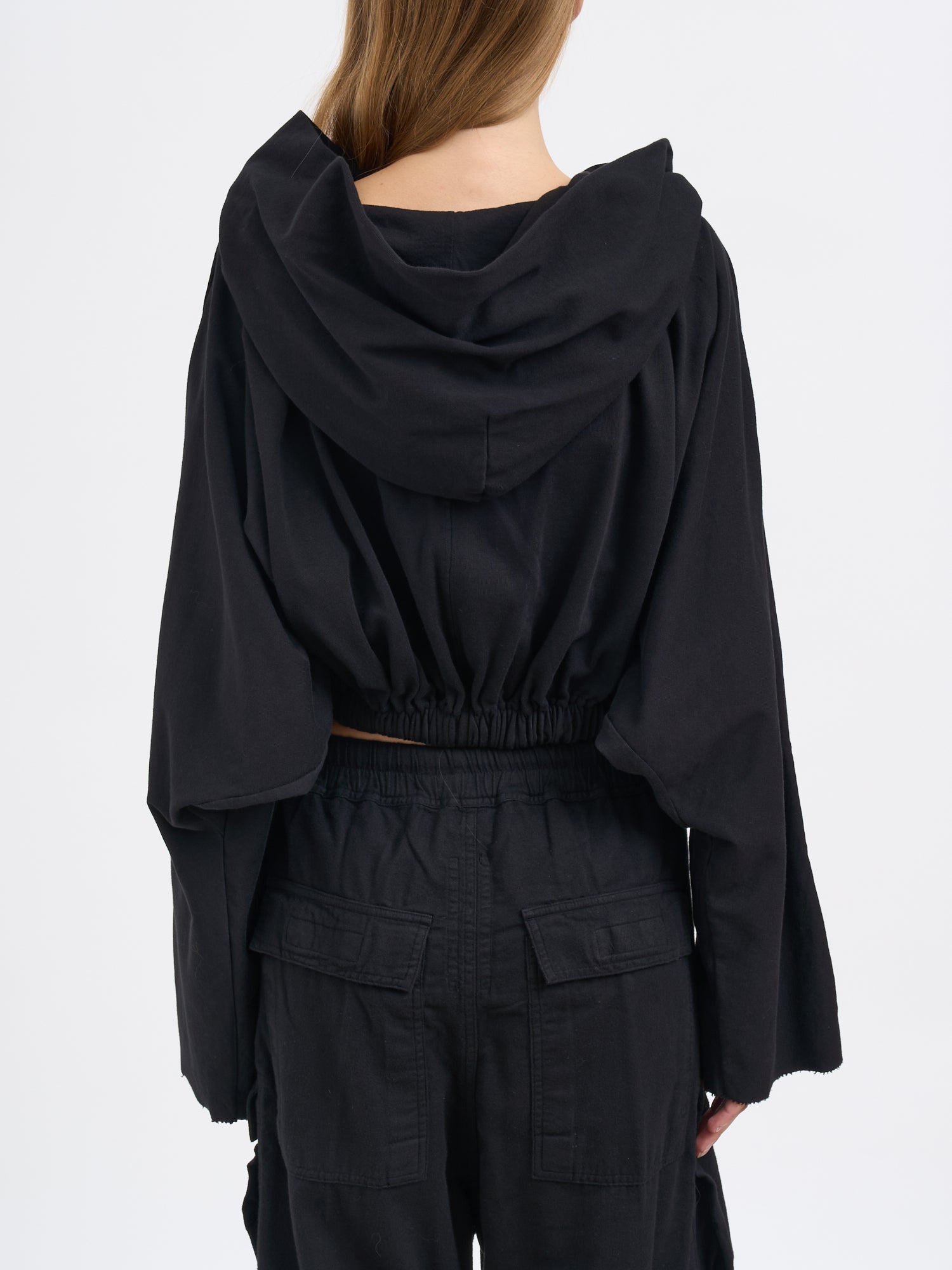 DRKSHDW Mini Cropped Hooded Tunic Sweatshirt