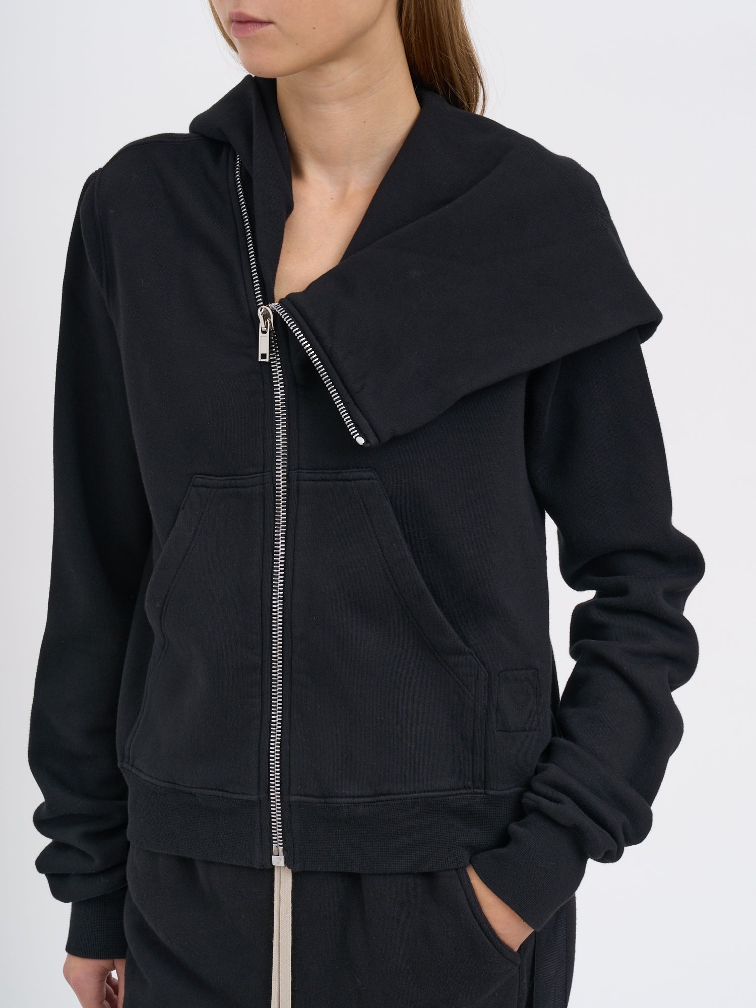 DRKSHDW Asymmetrical Zip Mountain Hoodie for Women