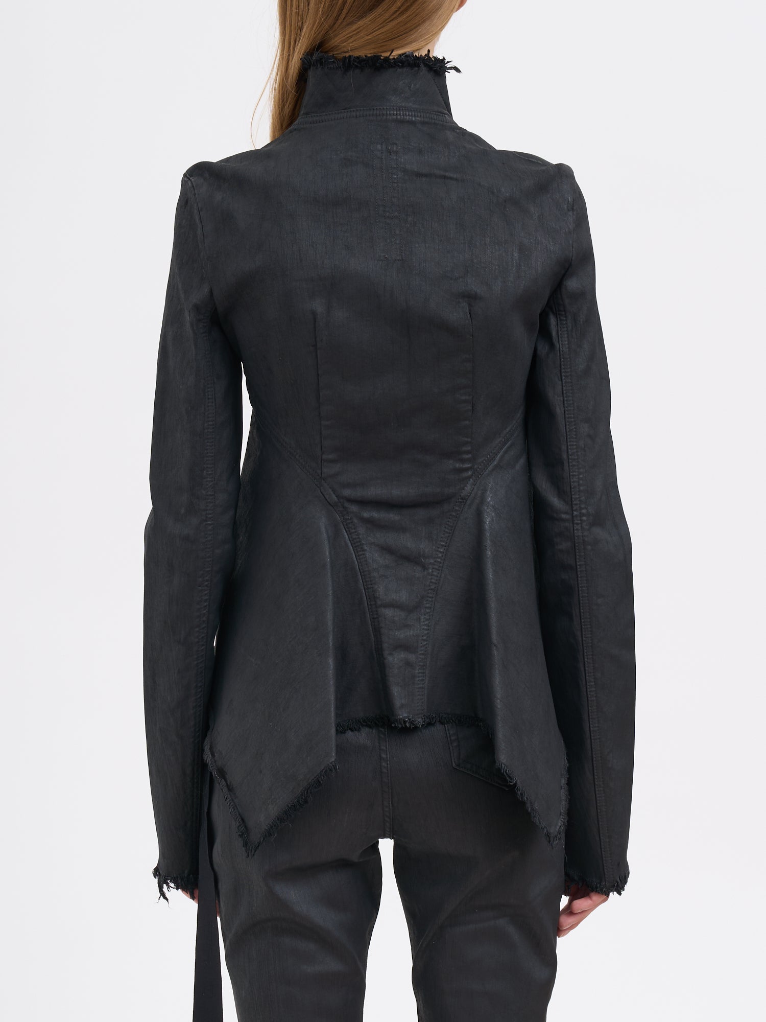 DRKSHDW Waxed Denim High Neck Slim Fit Jacket