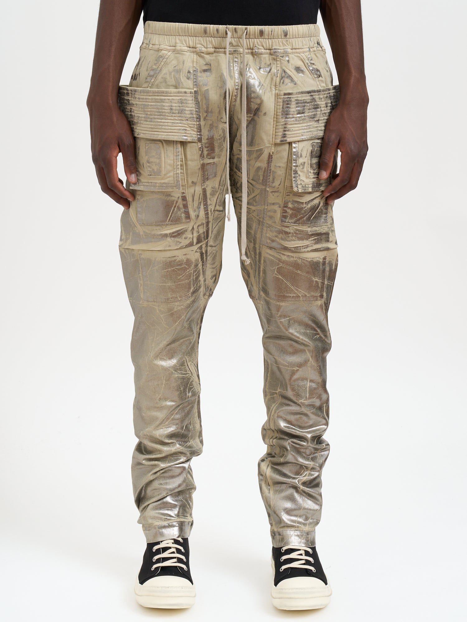 DRKSHDW Wide Leg Cargo Drawstring Denim Pants - Size M