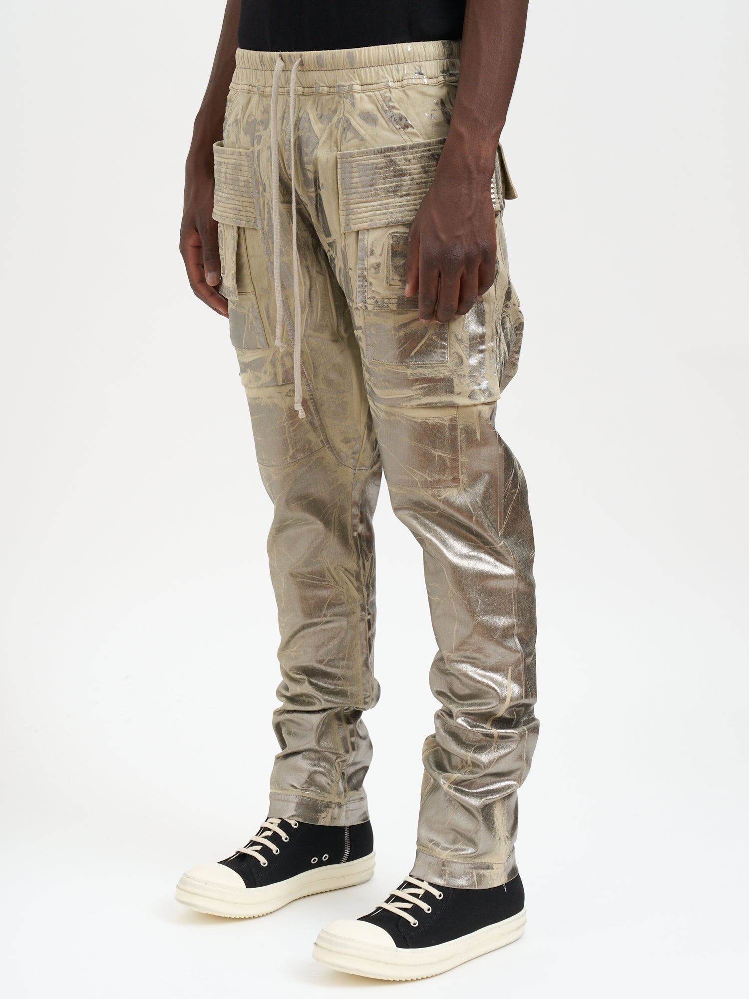 DRKSHDW Wide Leg Cargo Drawstring Denim Pants - Size M