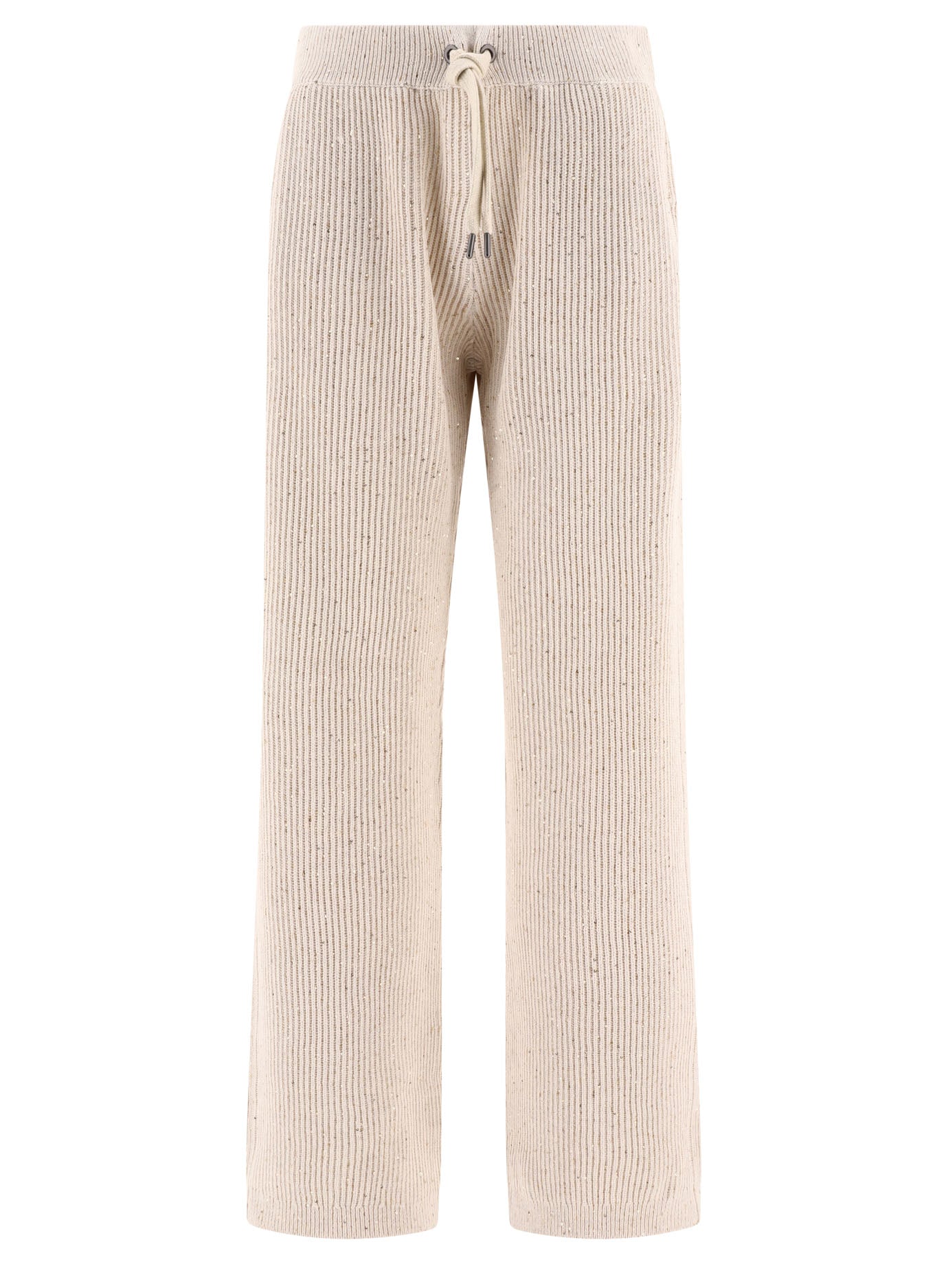 BRUNELLO CUCINELLI Ribbed Sequined Trousers for Women - Spring/Summer