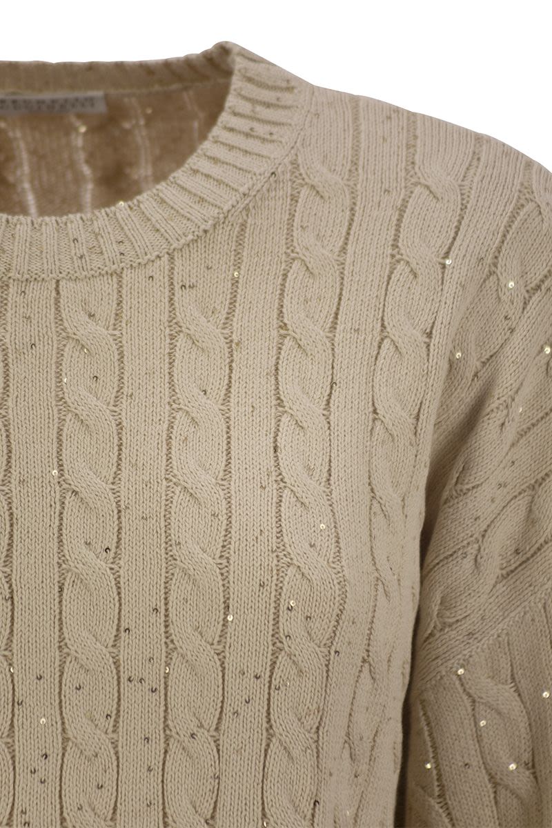 BRUNELLO CUCINELLI Dazzling Cables Knit T-Shirt