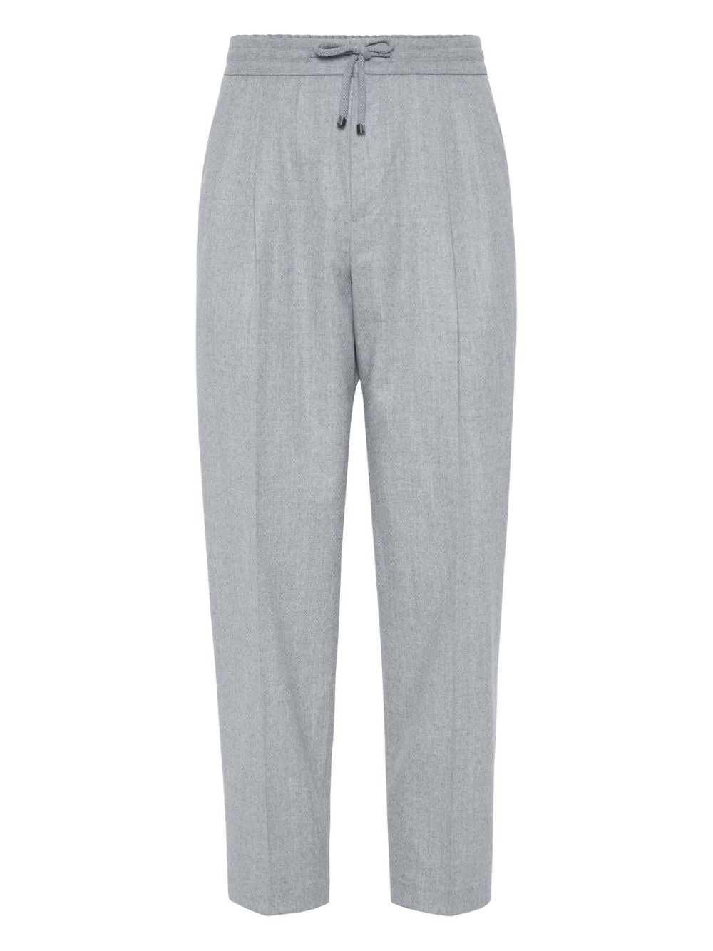 BRUNELLO CUCINELLI Men's Virgin Wool Trousers with Tapered Leg