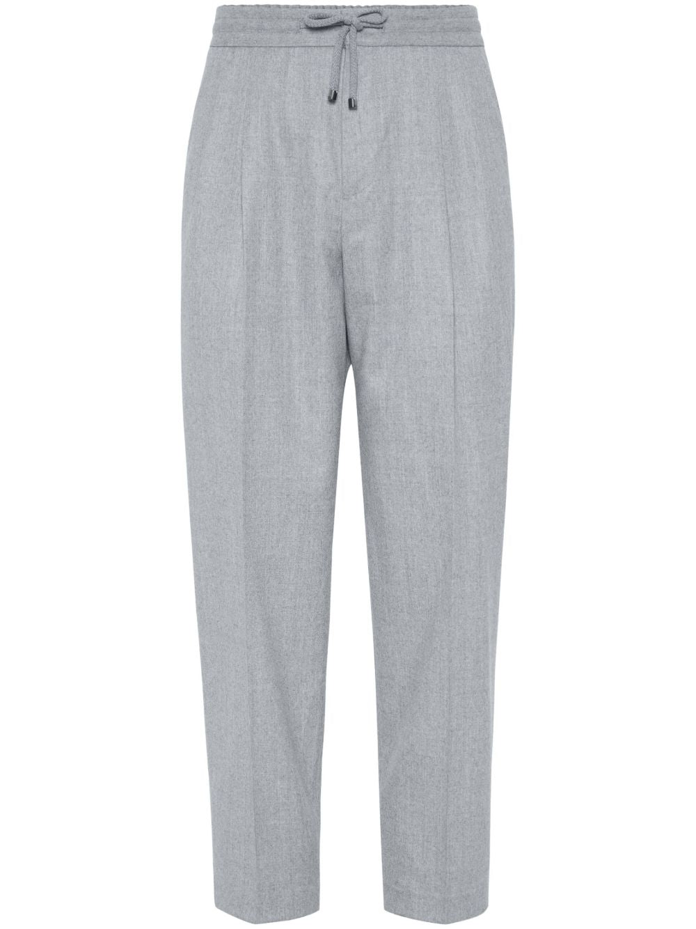 BRUNELLO CUCINELLI Men's Virgin Wool Trousers with Tapered Leg