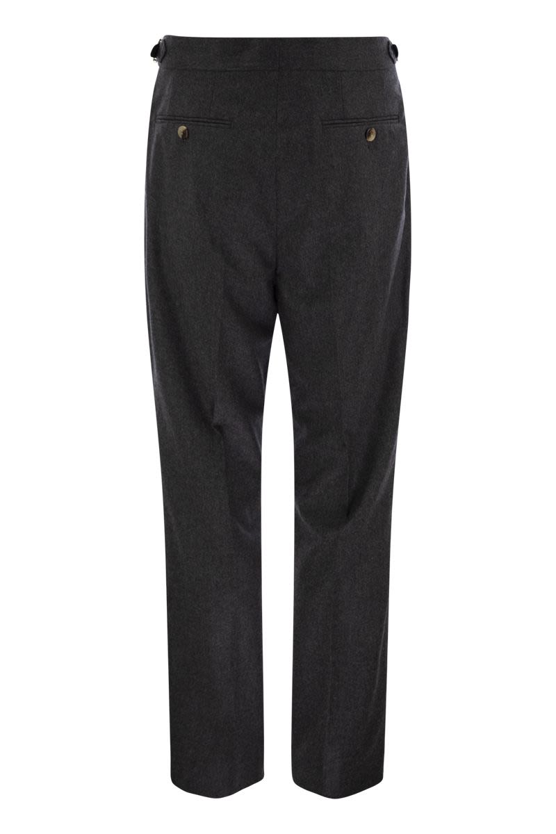 BRUNELLO CUCINELLI Tailor-Fit Men’s Trousers in Virgin Wool Canvas