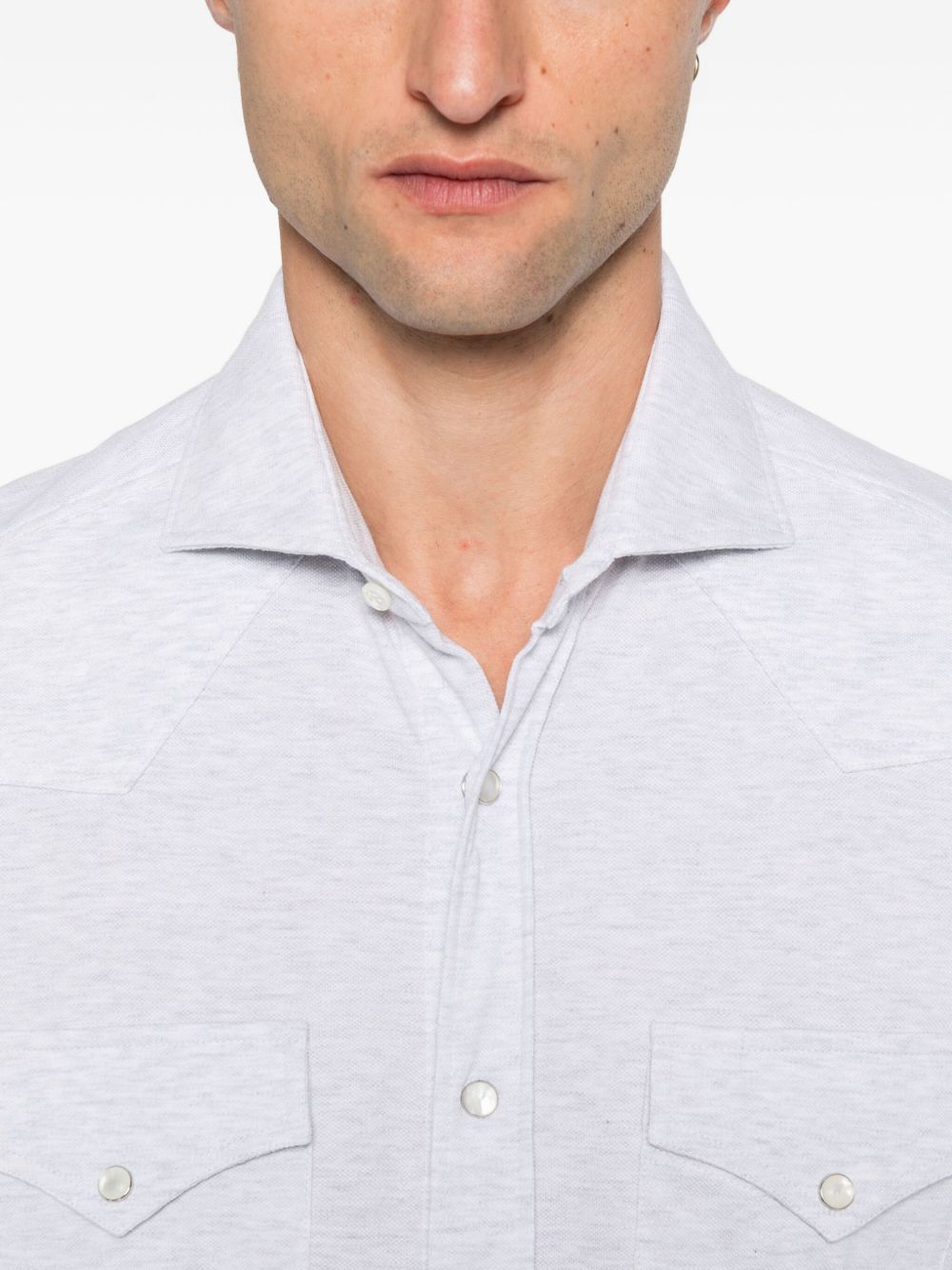 BRUNELLO CUCINELLI Cotton Shirt with Double Chest Pockets for Men