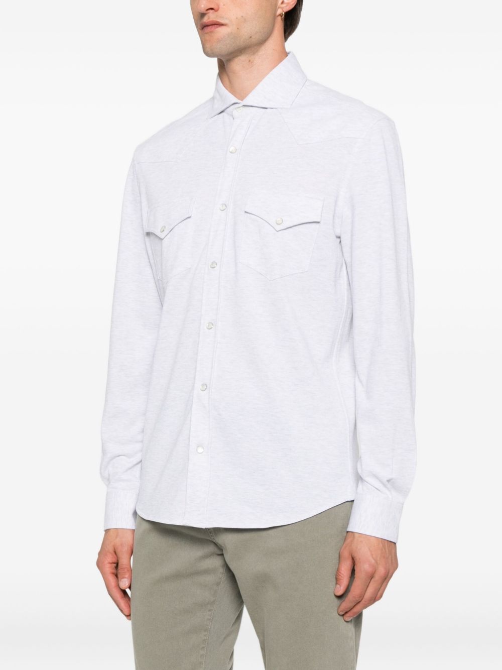 BRUNELLO CUCINELLI Cotton Shirt with Double Chest Pockets for Men