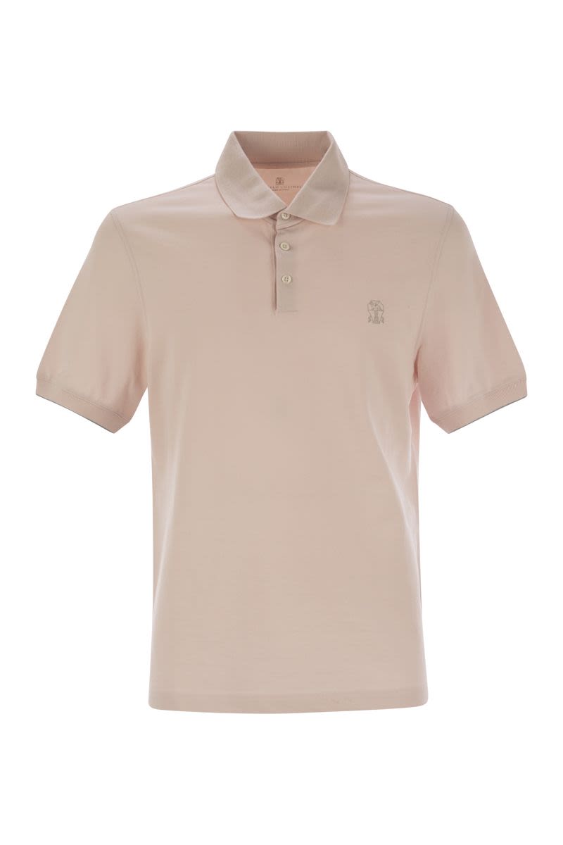 BRUNELLO CUCINELLI Cotton Polo Shirt with Printed Logo – Men's SS25