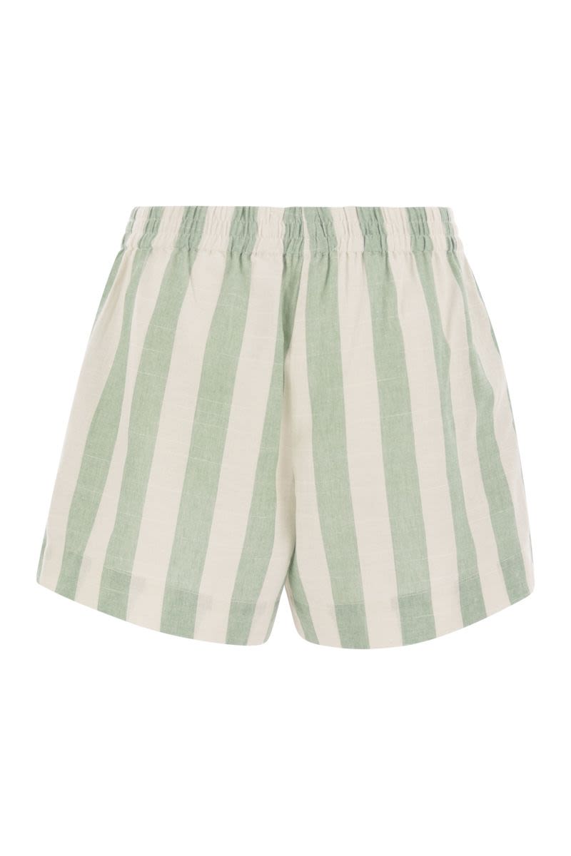 MC2 SAINT BARTH Striped Cotton Mini Shorts for Women
