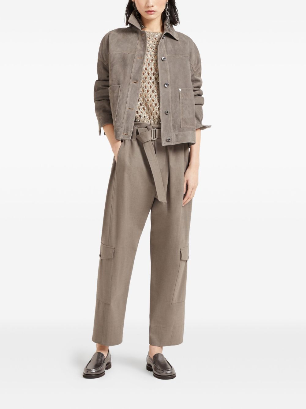 BRUNELLO CUCINELLI Open-Knit Sweater with Ribbed Hem for Women - FW25