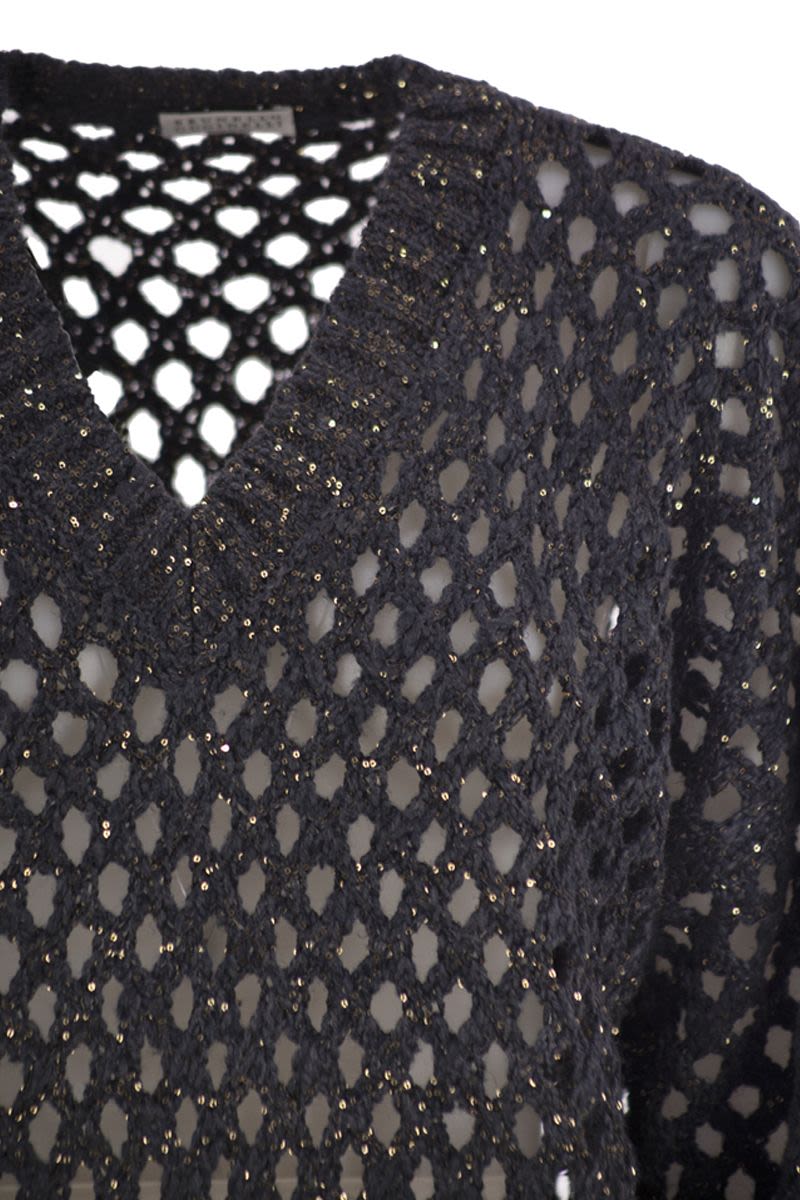 BRUNELLO CUCINELLI Dazzling Net Silk and Linen T-Shirt