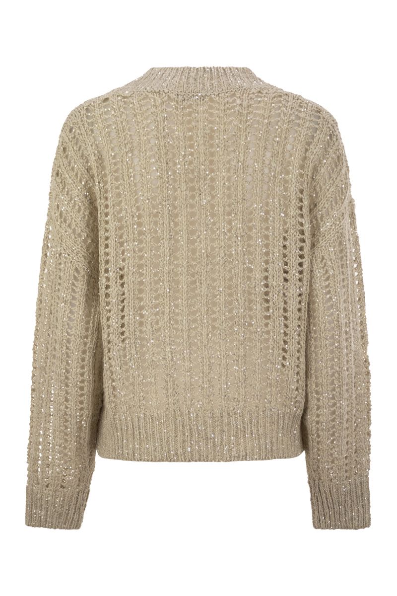 BRUNELLO CUCINELLI Silk and Linen V-Neck Sweater