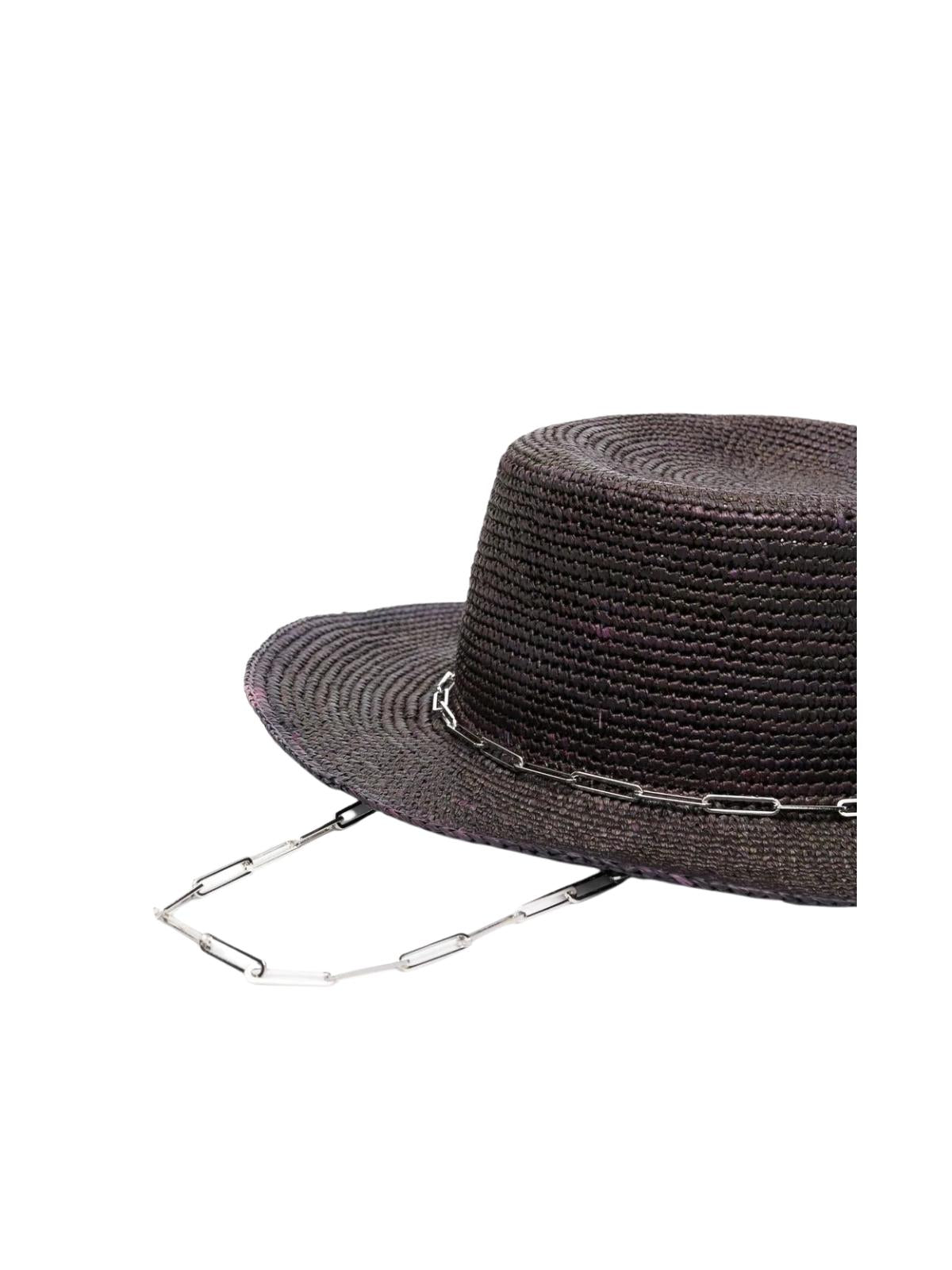VAN PALMA Melisse Mini Straw Hat with Silver Chain