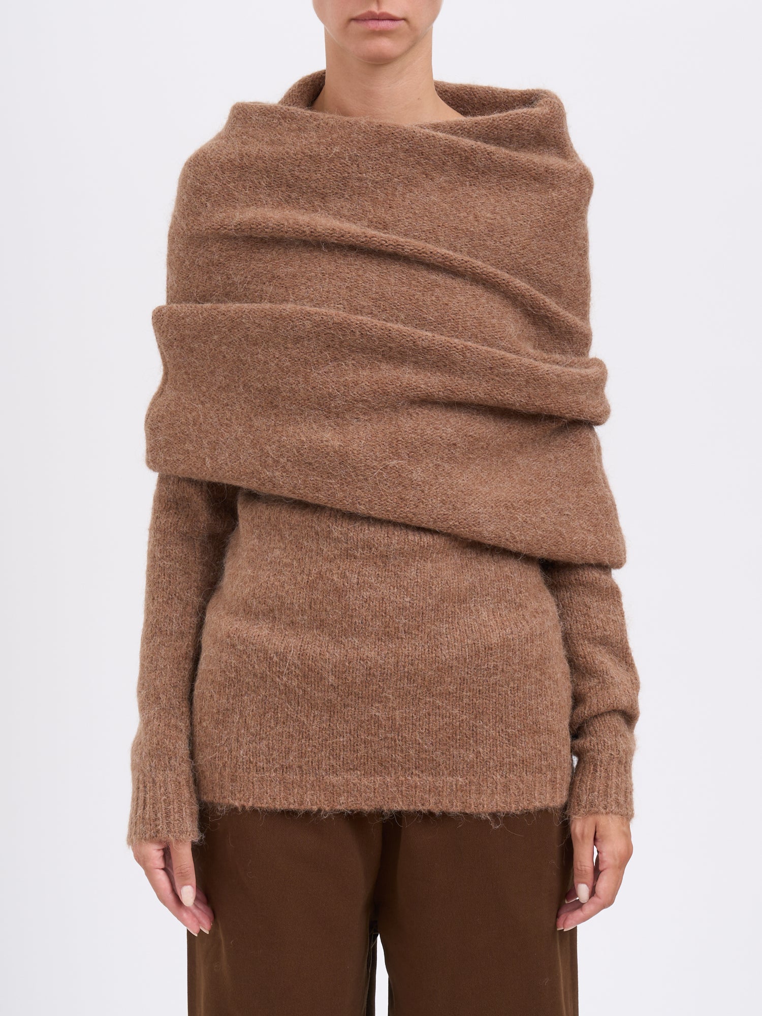 ENTIRE STUDIOS Maxi Collar Bound Top Sweater - Size S