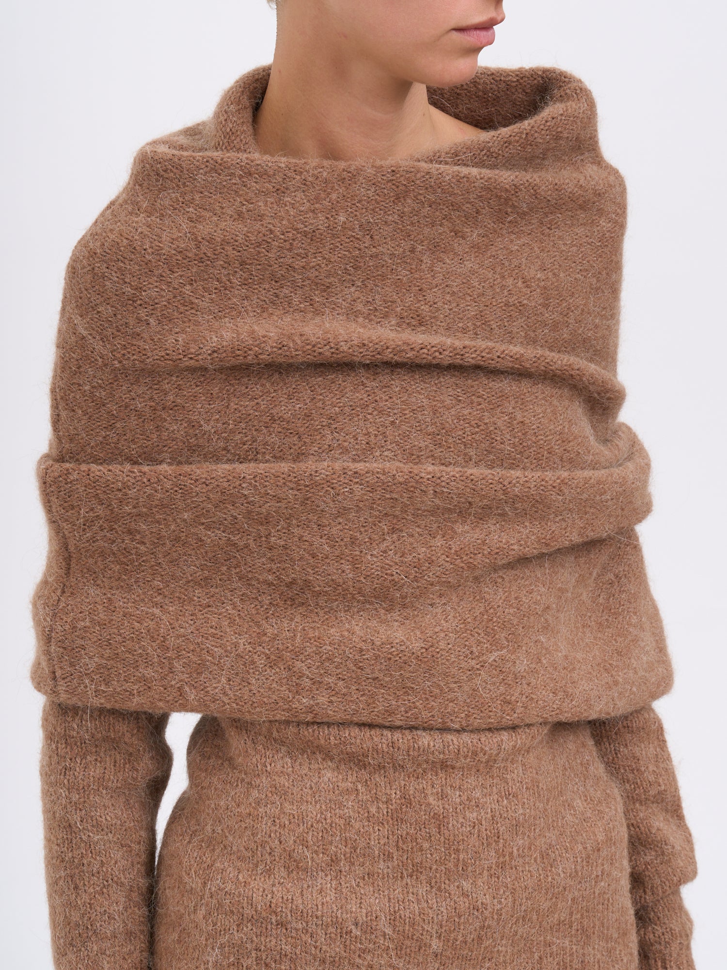 ENTIRE STUDIOS Maxi Collar Bound Top Sweater - Size S