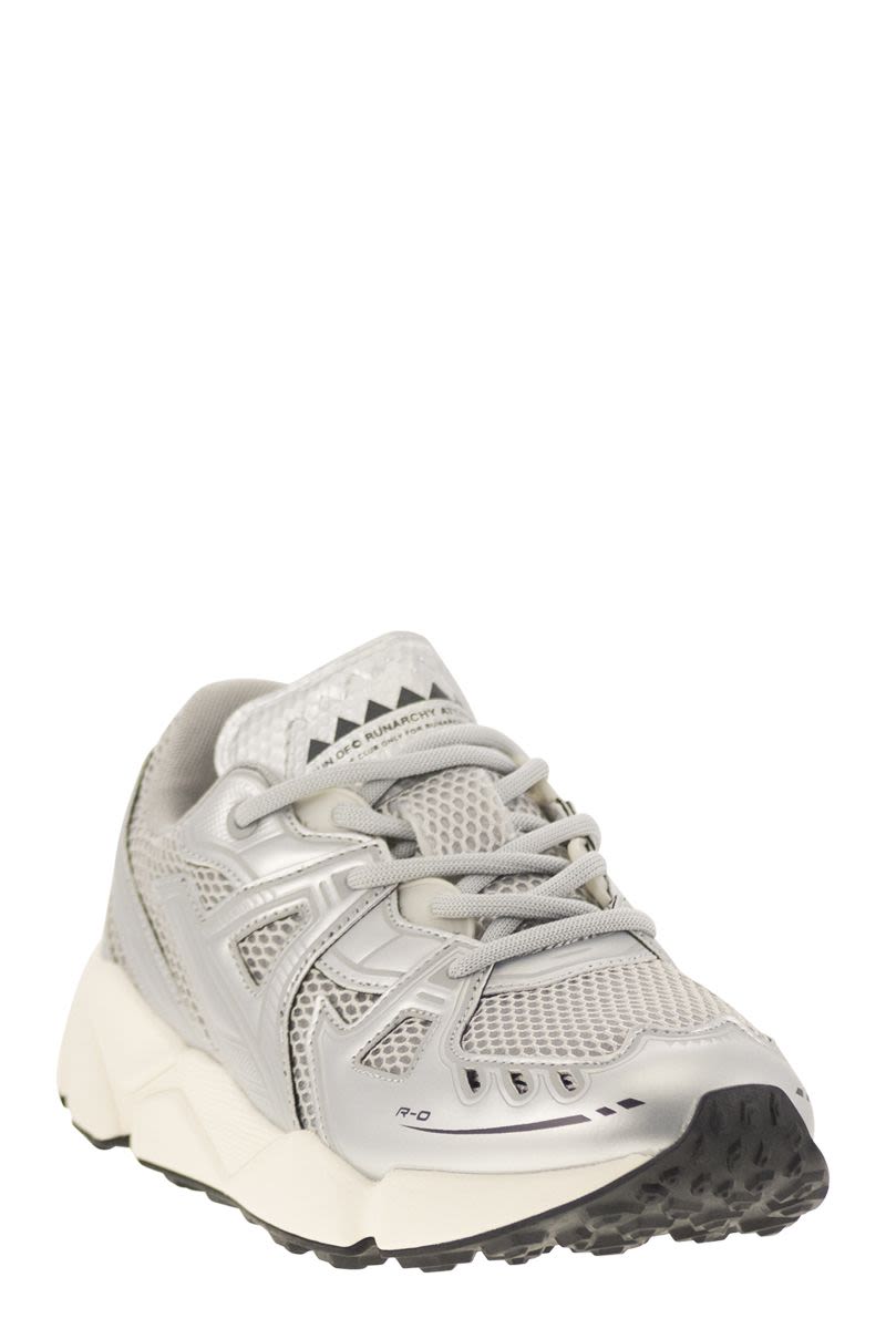 Run of Leather and Fabric Trainers - 5 cm Sole Height