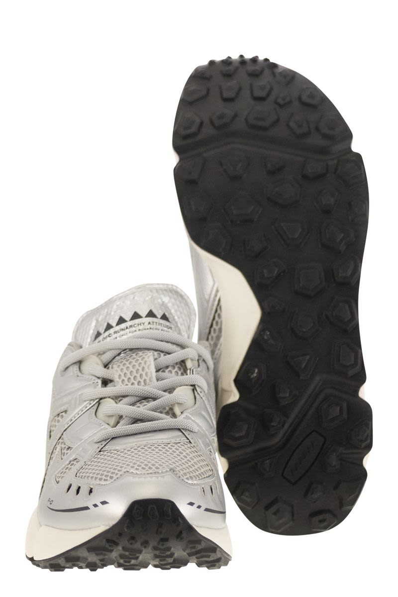 Run of Leather and Fabric Trainers - 5 cm Sole Height