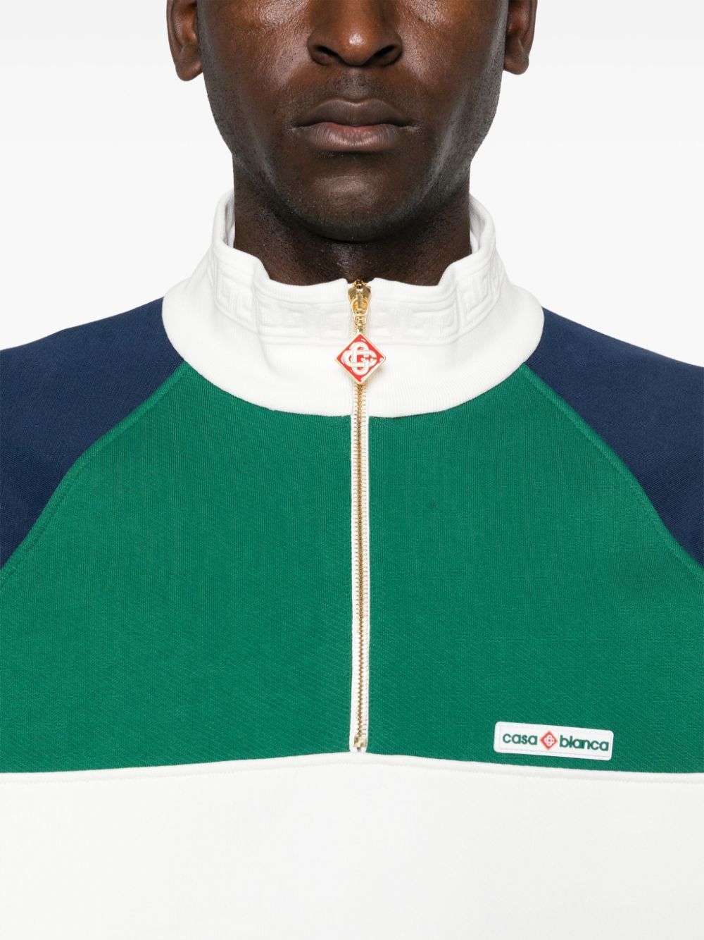 CASABLANCA Men's 1/4 Zip Colourblock Sweatshirt