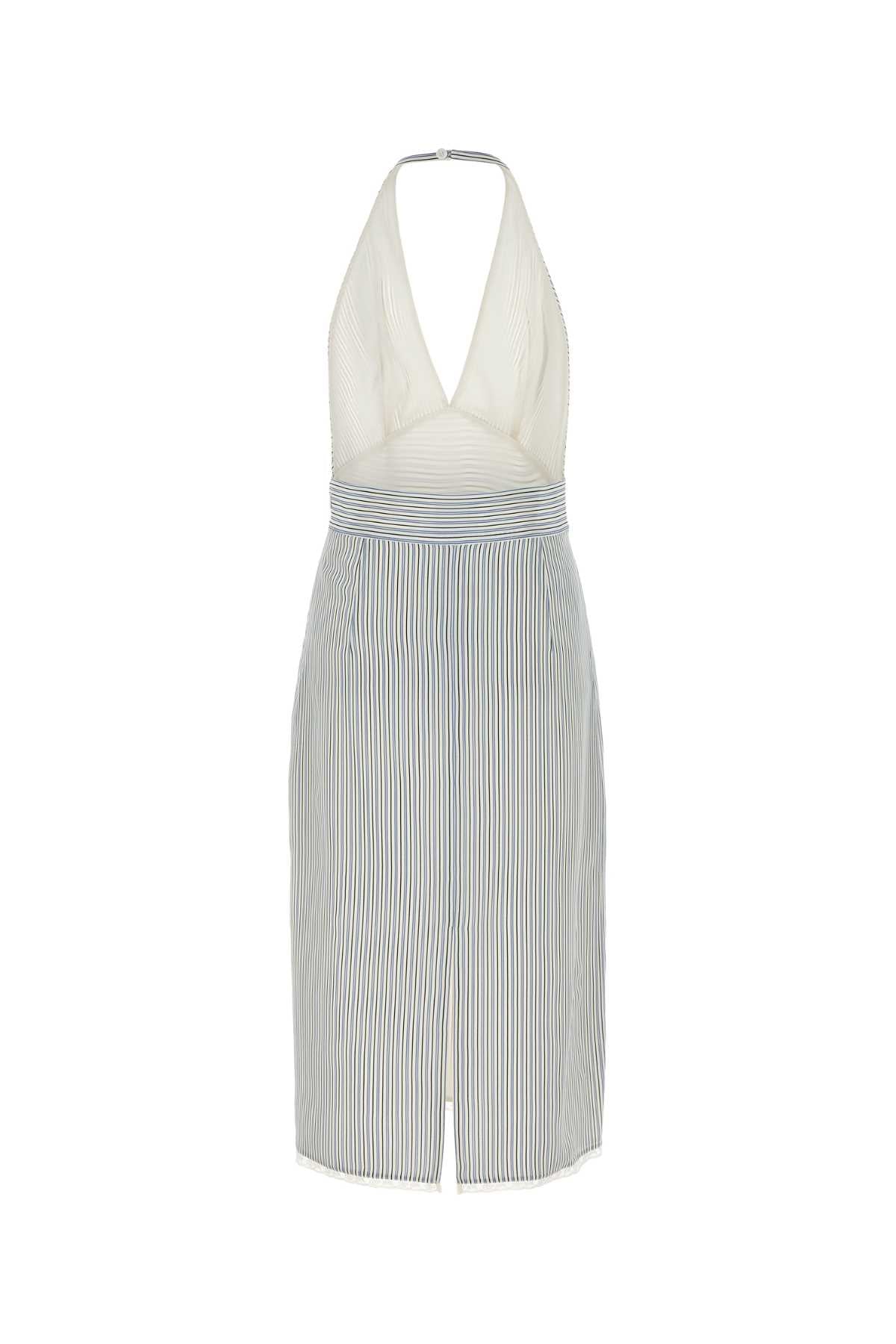 MIU MIU Silk Stripped Mini Dress