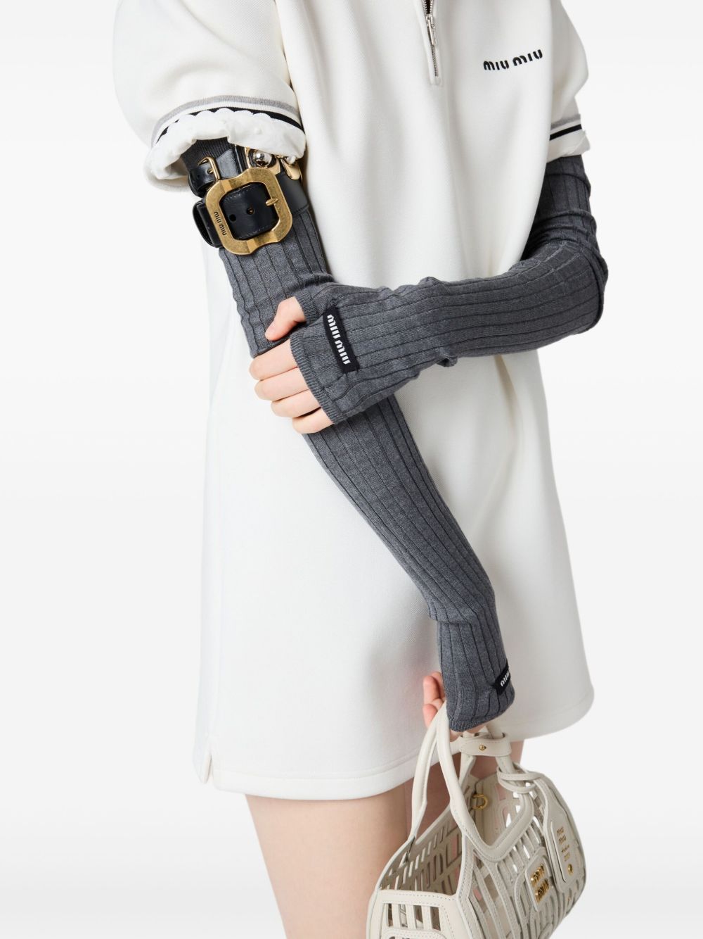 MIU MIU Short Zip Polo Mini Dress