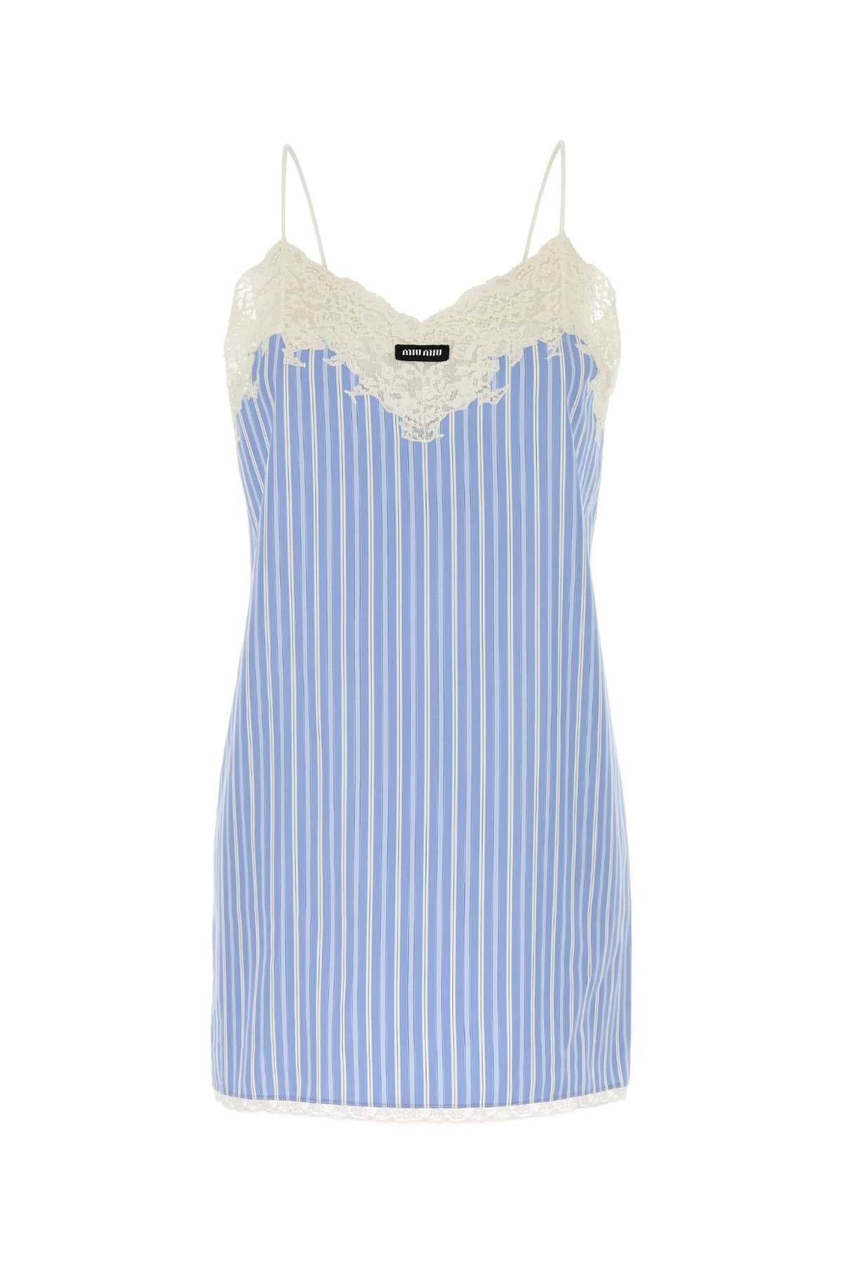 MIU MIU Women’s Embroidered Poplin Mini Dress