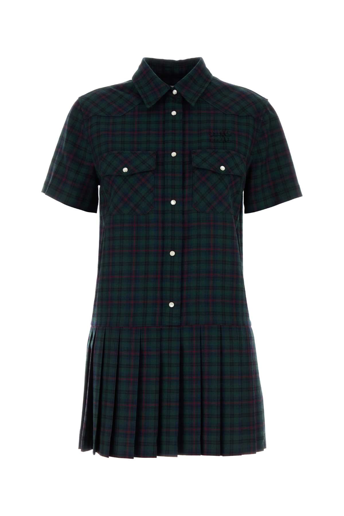 MIU MIU Embroidered Wool Mini Dress