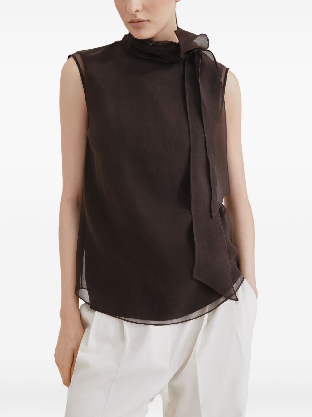 BRUNELLO CUCINELLI Layered Silk Tank Top for Women