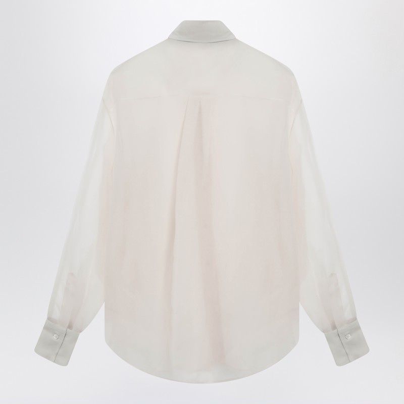 BRUNELLO CUCINELLI Crispy Silk Shirt with Monile Detail for Women