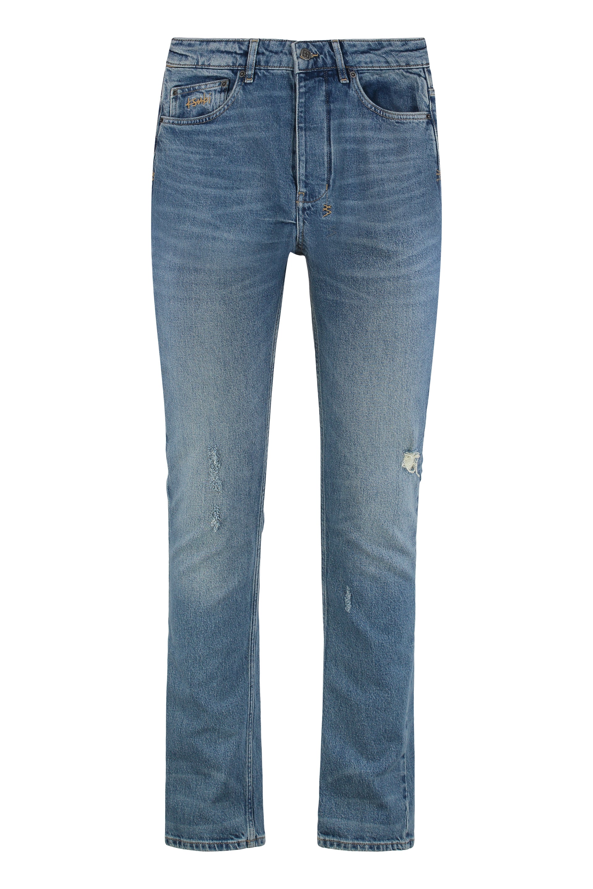KSUBI 5-Pocket Distressed Skinny Jeans for Men
