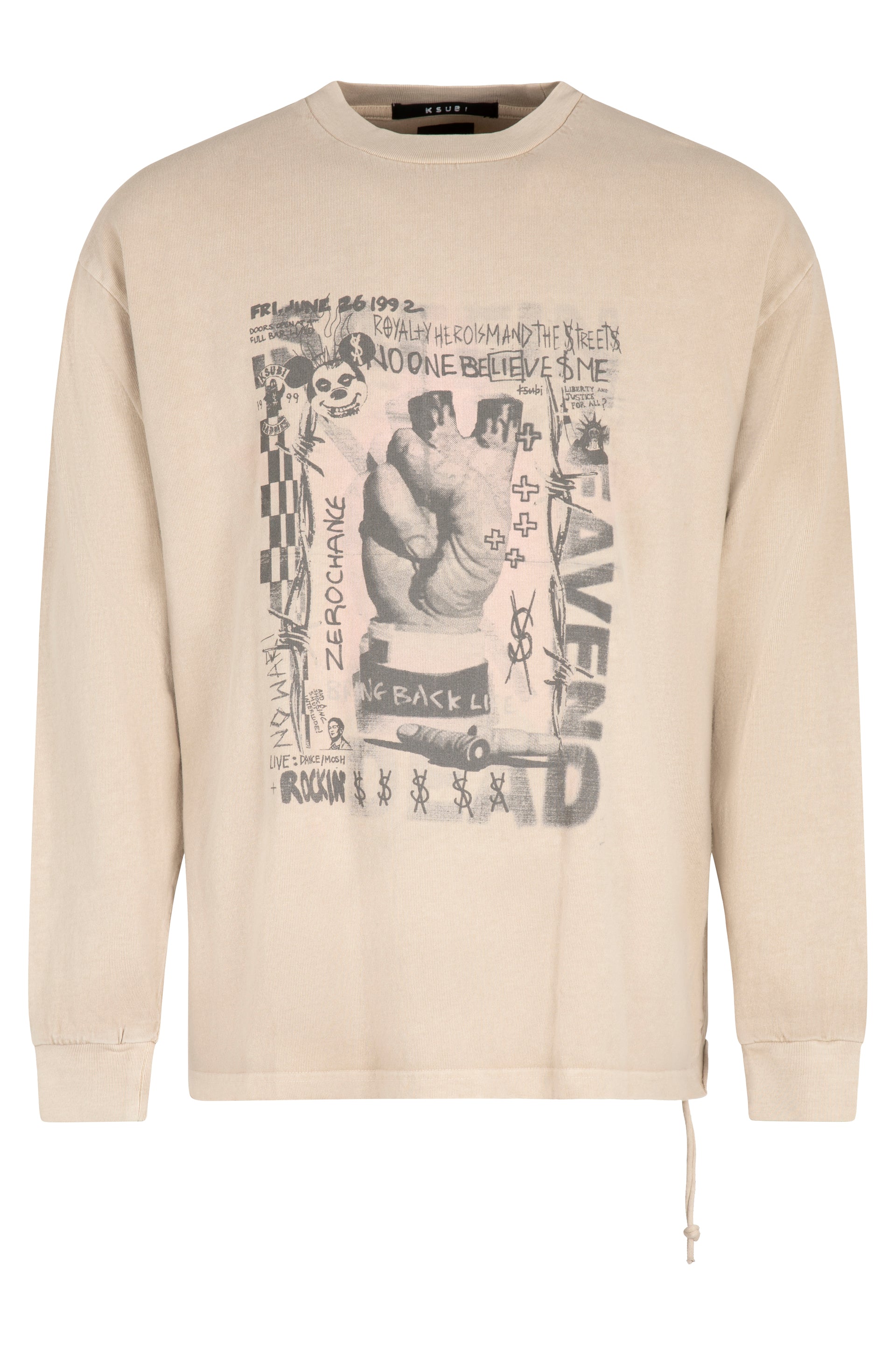 KSUBI Long Sleeve Cotton T-Shirt for Men