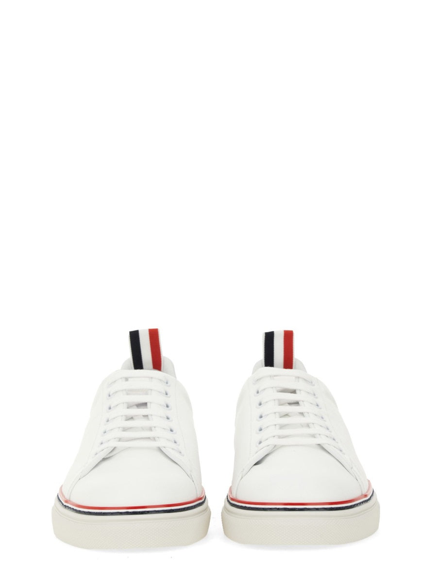 THOM BROWNE Premium Leather Tennis Sneakers for Men