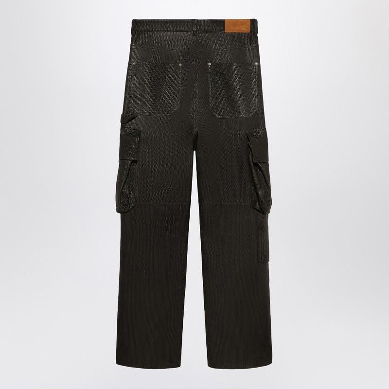 1989 STUDIO Intreccio Leather Cargo Pants