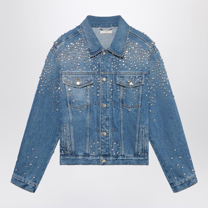 1989 STUDIO Denim Trucker Jacket with Crystal Embellishments