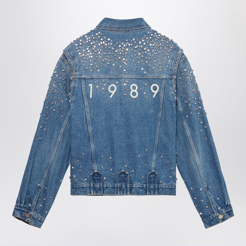 1989 STUDIO Denim Trucker Jacket with Crystal Embellishments